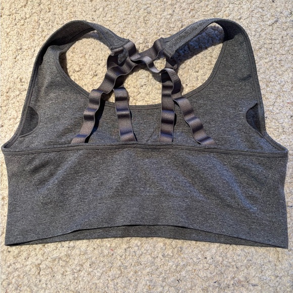 Puma Gray Sports Bra with Black Logo Size XL - Picture 2 of 3